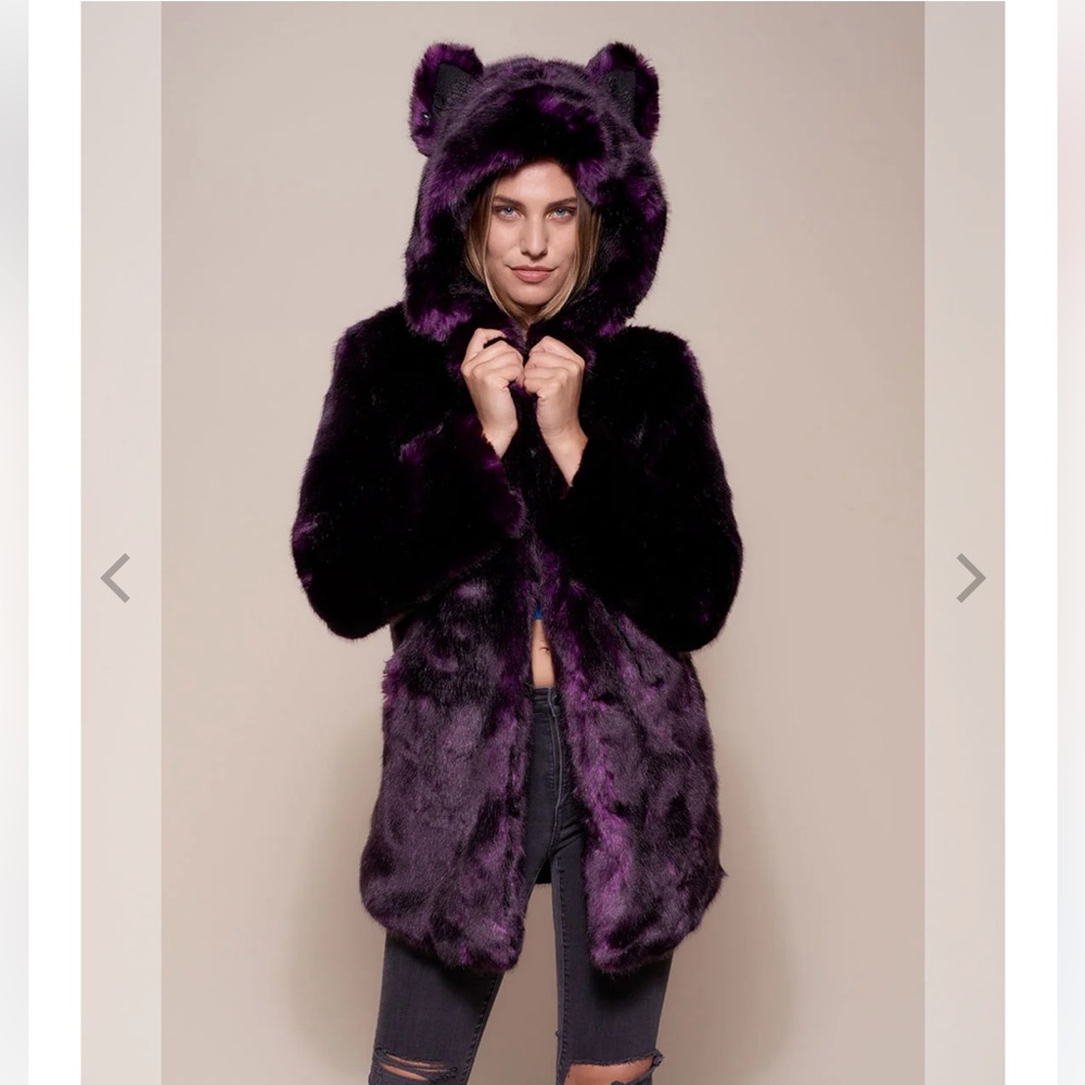 SPIRITHOODS MIDNIGHT WOLF LUXE CLASSIC FAUX FUR COAT